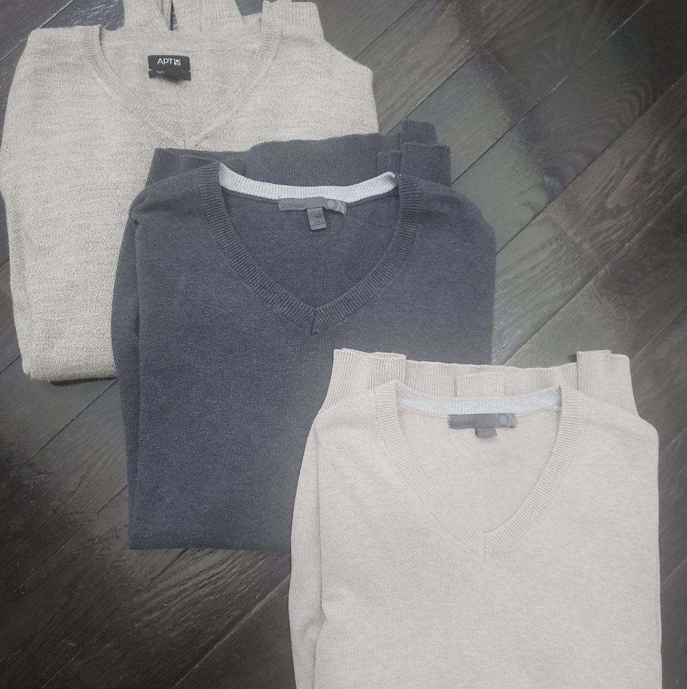 BUNDLE of 3 Mens size L tall sweaters